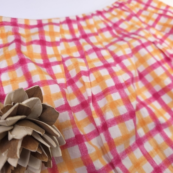 Talbots Plaid Pink and Orange Cotton Plaid Women's Skirt Sz 8 - Picture 8 of 8